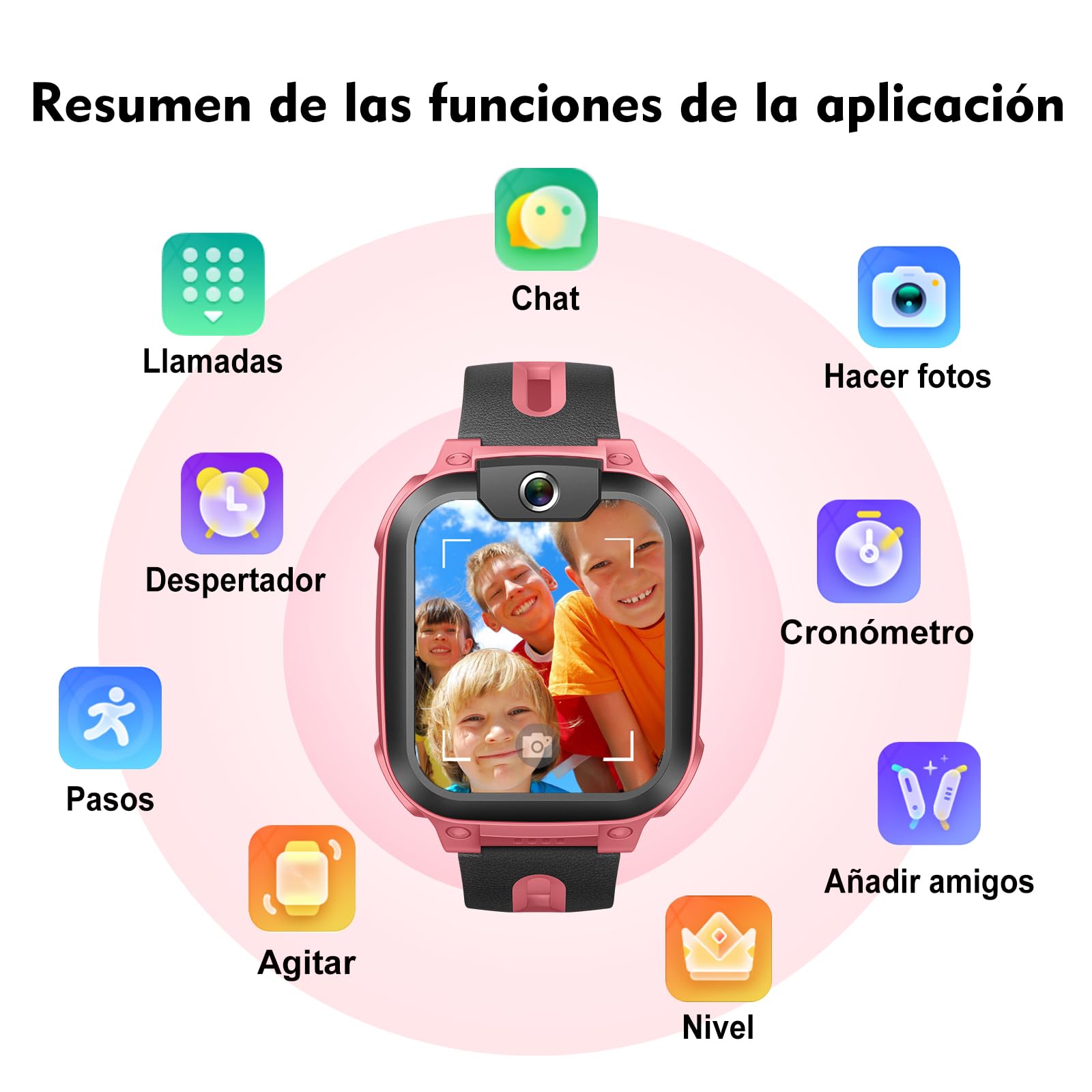 imoo Z1 Reloj Inteligente Niño con GPS y Llamadas 4G, Smartwatch Infantil con Teléfono y Videollamada HD, Localizador GPS en Tiempo Real, SOS, Modo Clase, IPX8 Resistente al Agua para Niñas y Niños