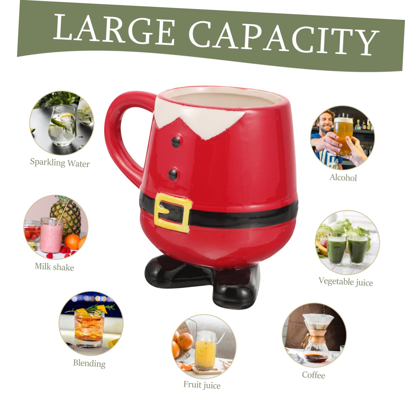 Cabilock Adorable Taza de Cerámica de Papá Noel Taza de Café Navideña Diseño de Muñeco de Nieve Taza Decorativa para Fiesta de Navidad