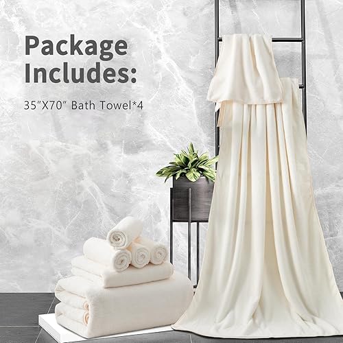 Vista 279 de Juego de toallas de microfibra de 8 piezas, 2 toallas de baño, 2 toallas de mano, 4 toallas pequeñas, toalla de baño extra grande para baño, hotel