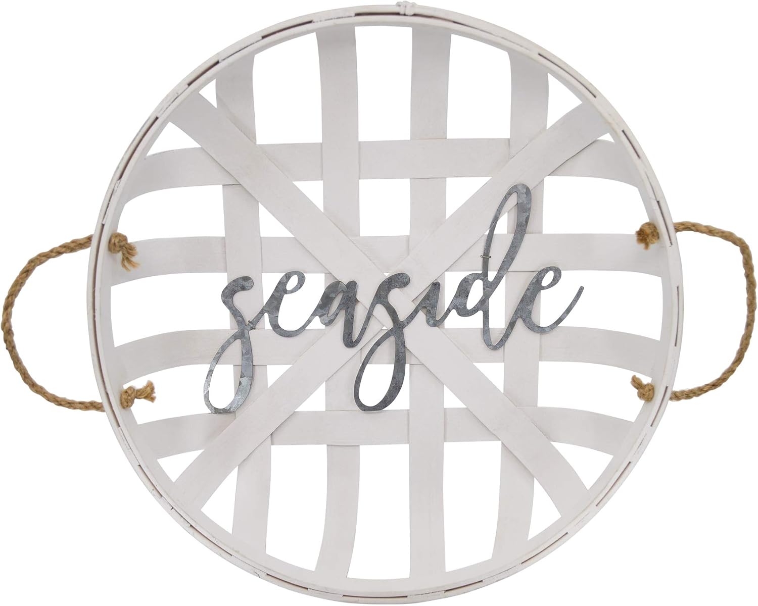 Seaside White Tobacco Basket Wall Decor