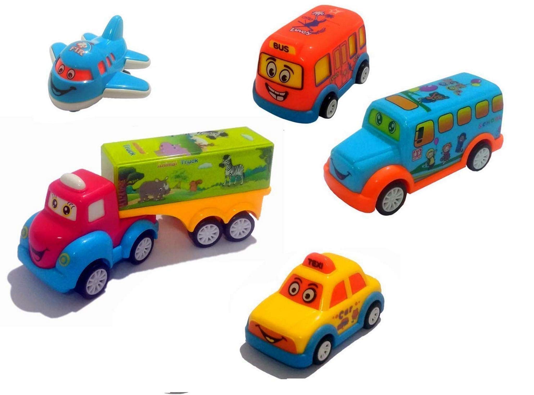 Shreeja CollectionsShreeja Collections Unbreakable 5 Piece Medium Construction Vehicle Pull Back Car Truck Toy Set for Kids Boy and Girl