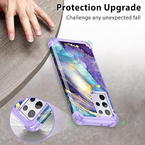 Miniatura 6 de Rancase Funda para Galaxy S21 Ultra 5G tres capas de protección resistente a los golpes parachoques de plástico duro  funda protectora de goma de