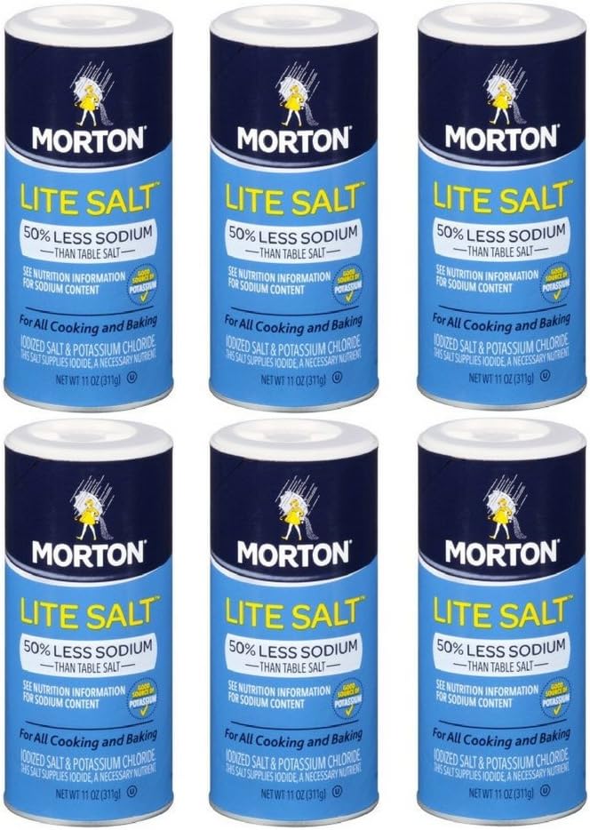 Morton Lite Salt, With Half The Sodium Of Table Salt, 11 oz