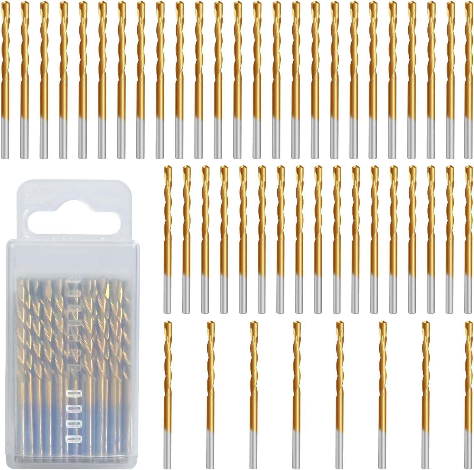 1/8 Inch 50 PCS Drywall Router Bits - Brocas para Drywall HSS Guide Point Drywall Cutting Bits for Reliable Cuts, Compatible with Spiral Saws and Power Tools
