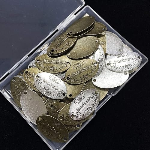Miniatura 3 de Juland 60 etiquetas de metal hechas a mano de aleación, colgantes hechos a mano, dijes de metal para hacer joyas, manualidades, hallazgos de regalo,