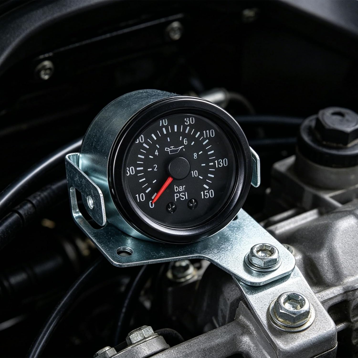 12V Illuminated Oil Pressure Gauge Featuring 0 10 Measurement Scale for Heavy Duty Vehicles Heavy Duty Oil Pressure Monitor