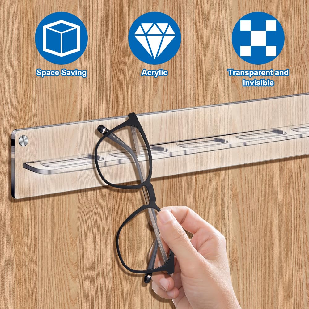 Soporte Gafas Acrílicos Pared 7 Pares Expositor Transparente