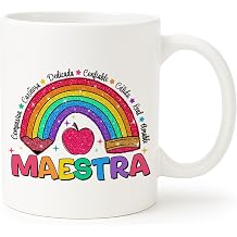 Spanish Maestra Teacher Gifts Ceramic Coffee Mug 11 oz, Spanish Teacher Appreciation Thank You Gifts Coffee Cups Ceramic, Maestra Gift Mug for Women Home Office Work