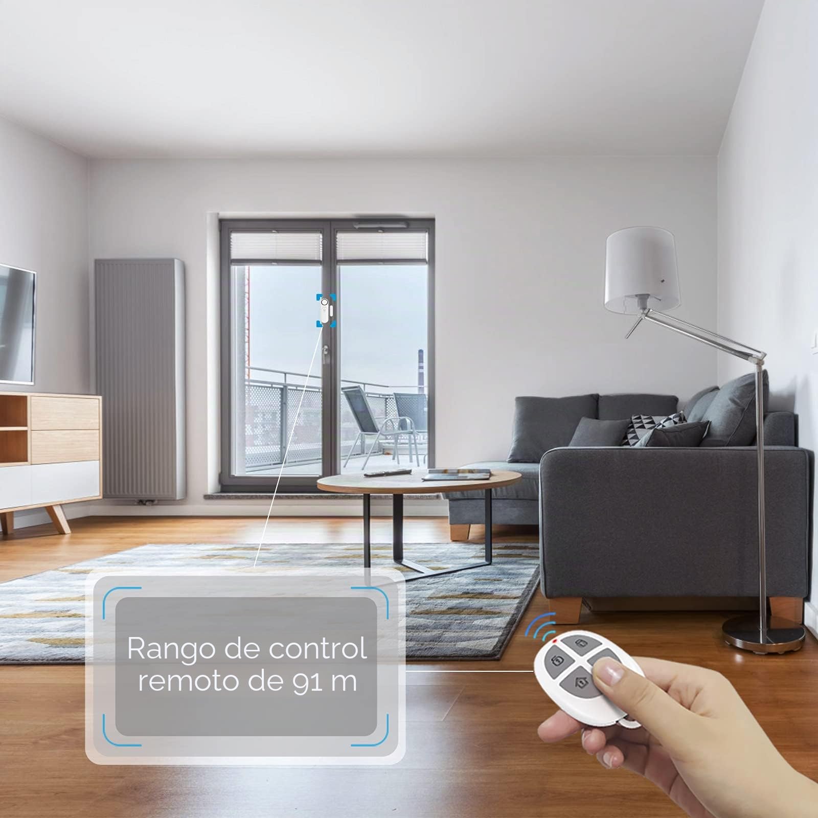 SECRUI Sensor de Alarma de Puerta, Alarma de Ventana inalámbrica con 2 Controles remotos, 120 dB Sensor con magnético, Sistema de Advertencia de Alarma de Seguridad para el hogar, Tienda, niños