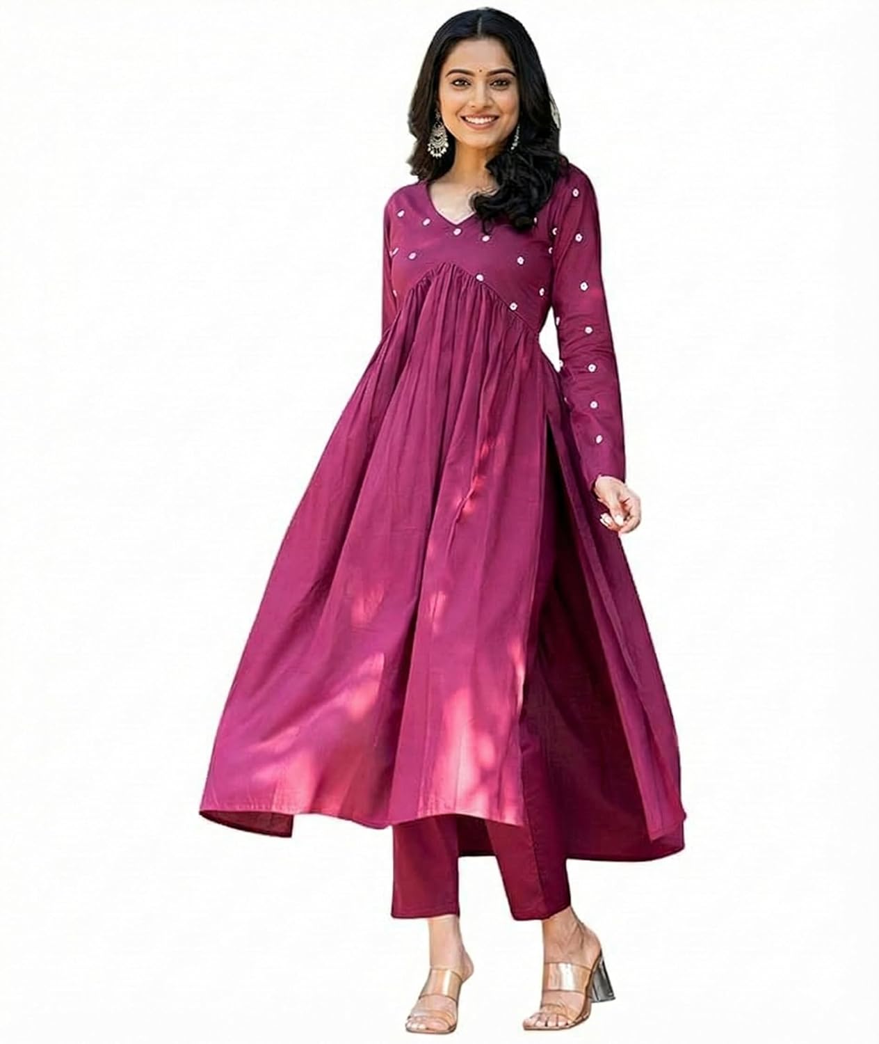 Avayayat Women Embroidered Kurta Set |Viscose Rayon Printed A Line Kurta with Palazzo Set | Women Ethnic Wear Dress| Indian Casual Office Daily Summer Outfit