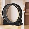 Cat Exercise Wheel, 4146 Cat Running Wheels for Indoor Cats with with Locking Mechanism, Cats Treadmill Wheels with Carpeted Runway, Cat's Weight Loss and Health Black-L