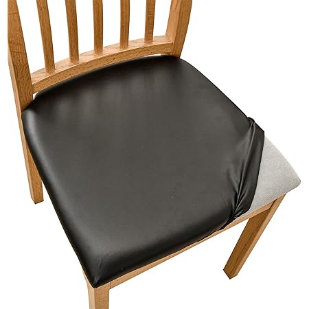 PVGYUJFD Stuhlbezüge Aus PU-Leder - Hochlehnige Sitzbezüge Für Esszimmer & Büro