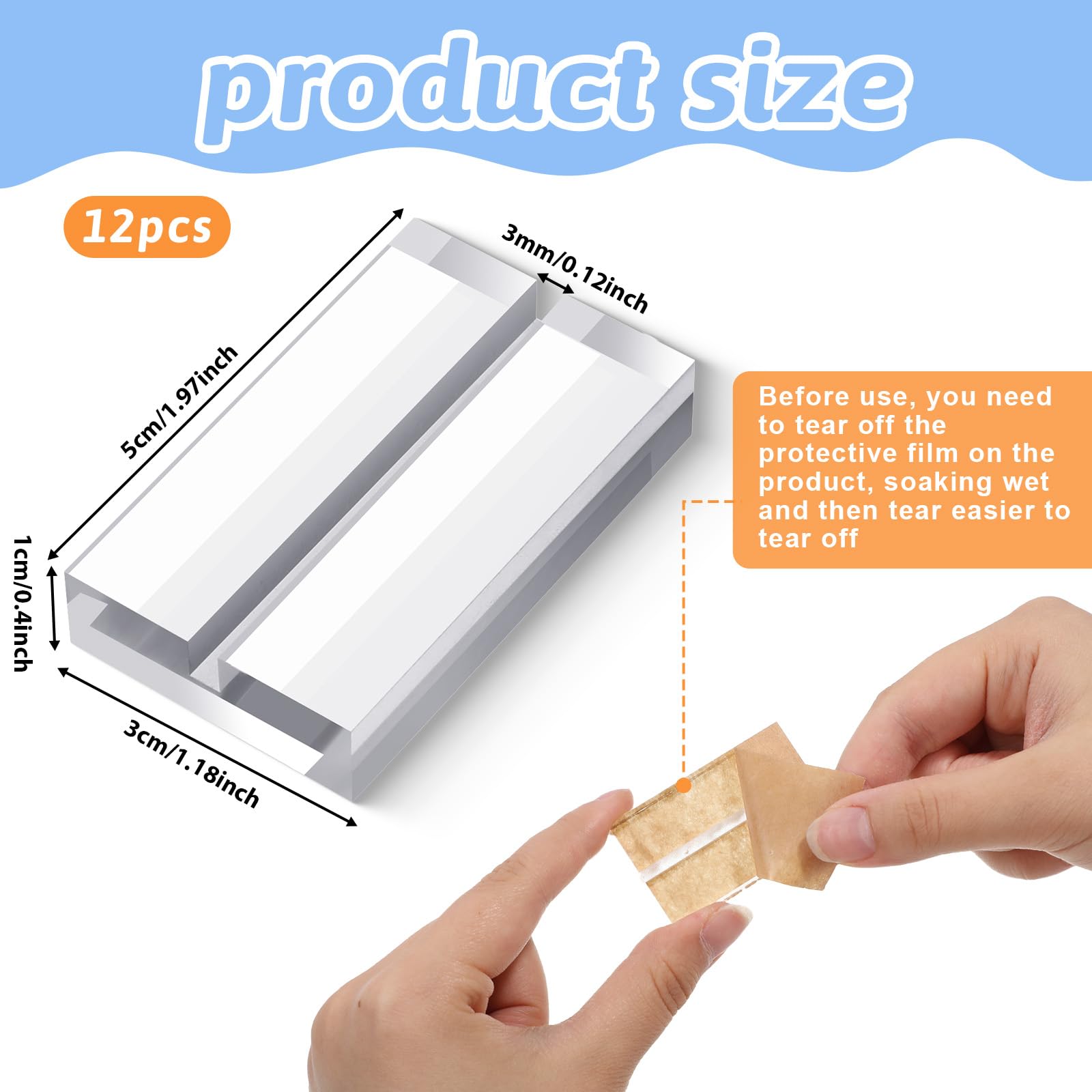 12 PCS Acrylic Place Card Holders Clear Table Number Stands Name Card Holder Stands for Wedding Photos Namecard Office Menu Meeting