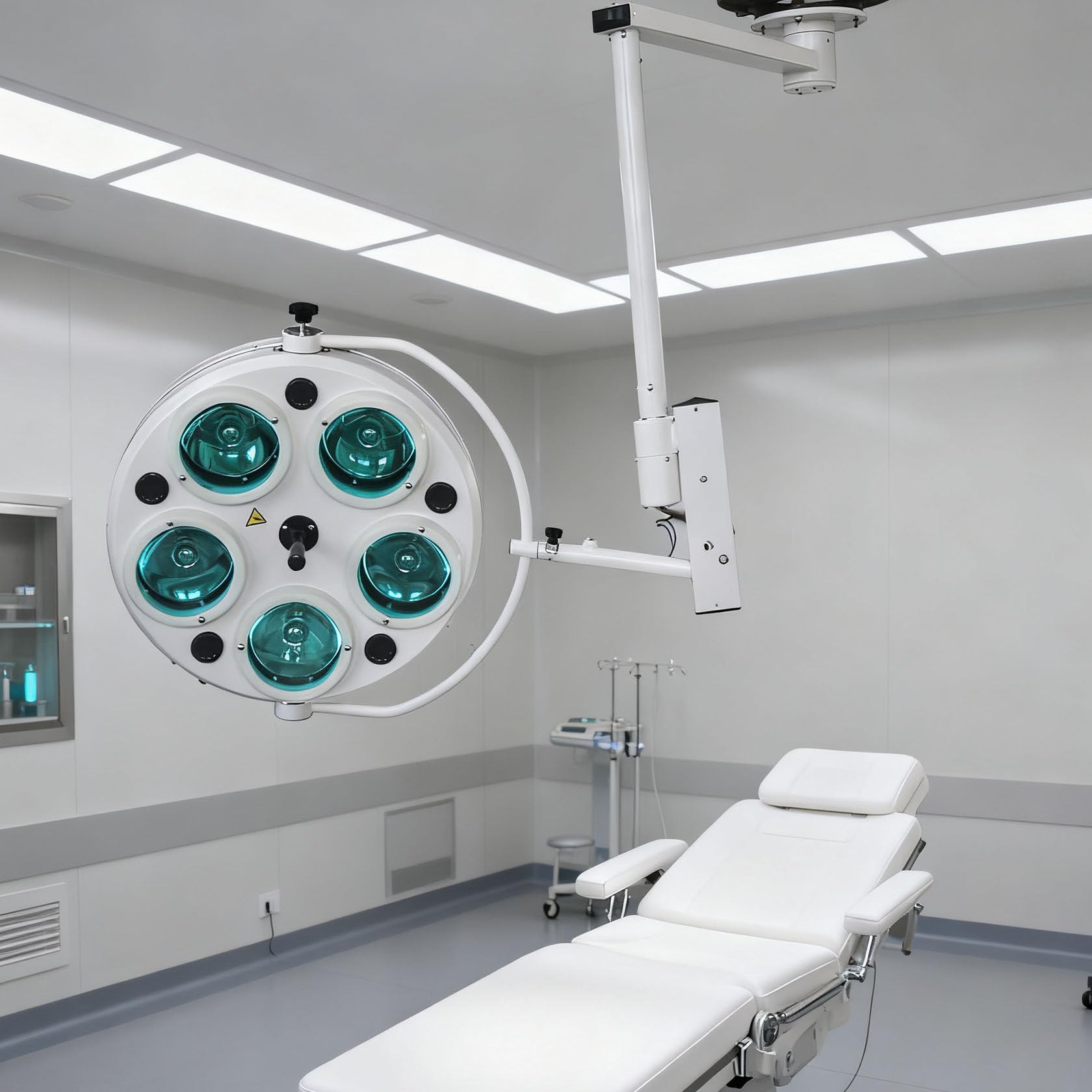 25 W Lampa Diagnostyczna Bezcieniowa, Lampa Halogenowa Z 5 Otworami, Sufitowa Lampa Do Sali Operacyjnej, Obrotowa O 360° Lampa Do Badań Lekarskich, Bezcieniowa, ChłOdne BiałE śWiatłO Z Regulowaną