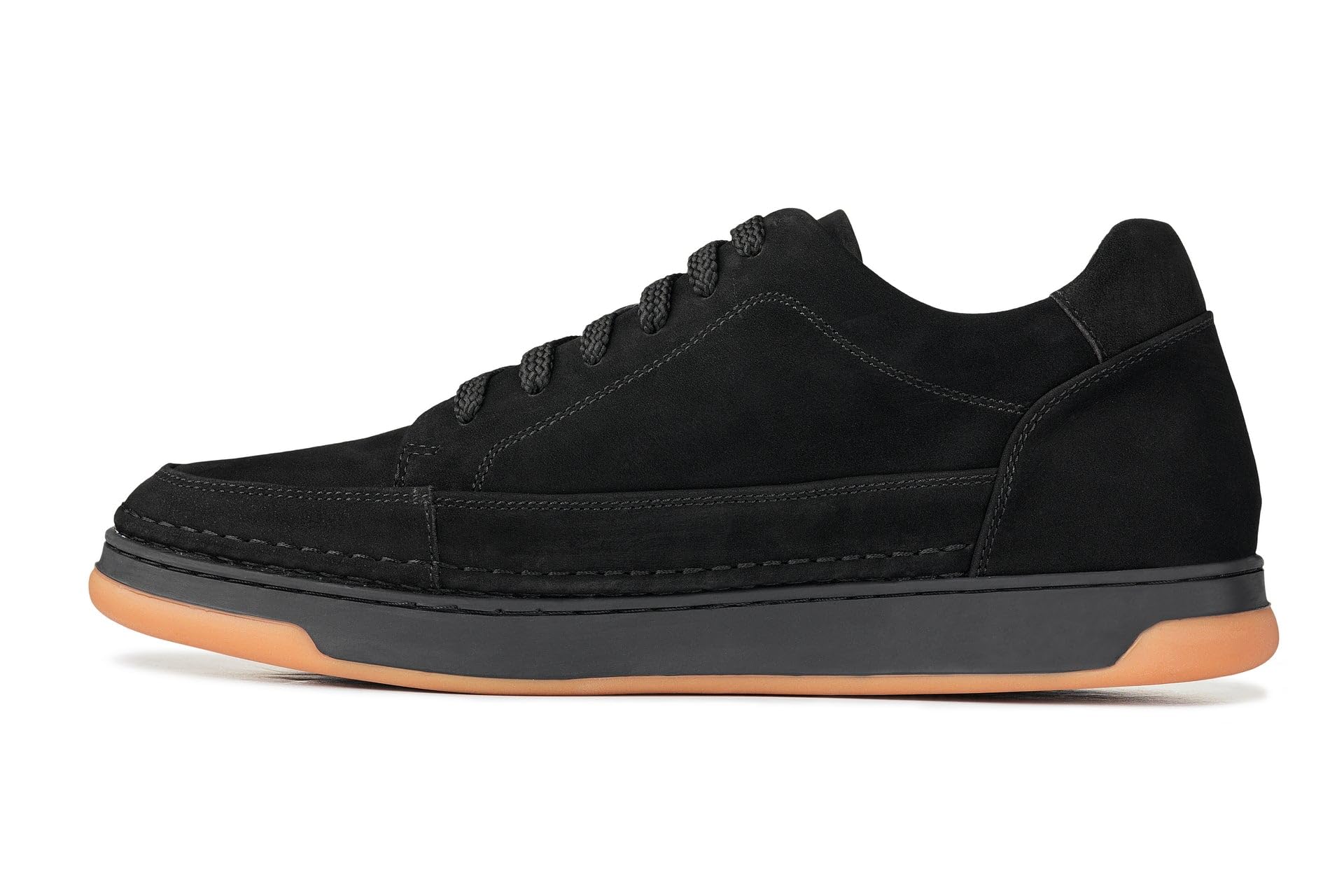 CALTO Zapatos de elevación invisibles para hombre con aumento de altura – Zapatillas de cuero de primera calidad con cordones – 2.6 pulgadas más altas