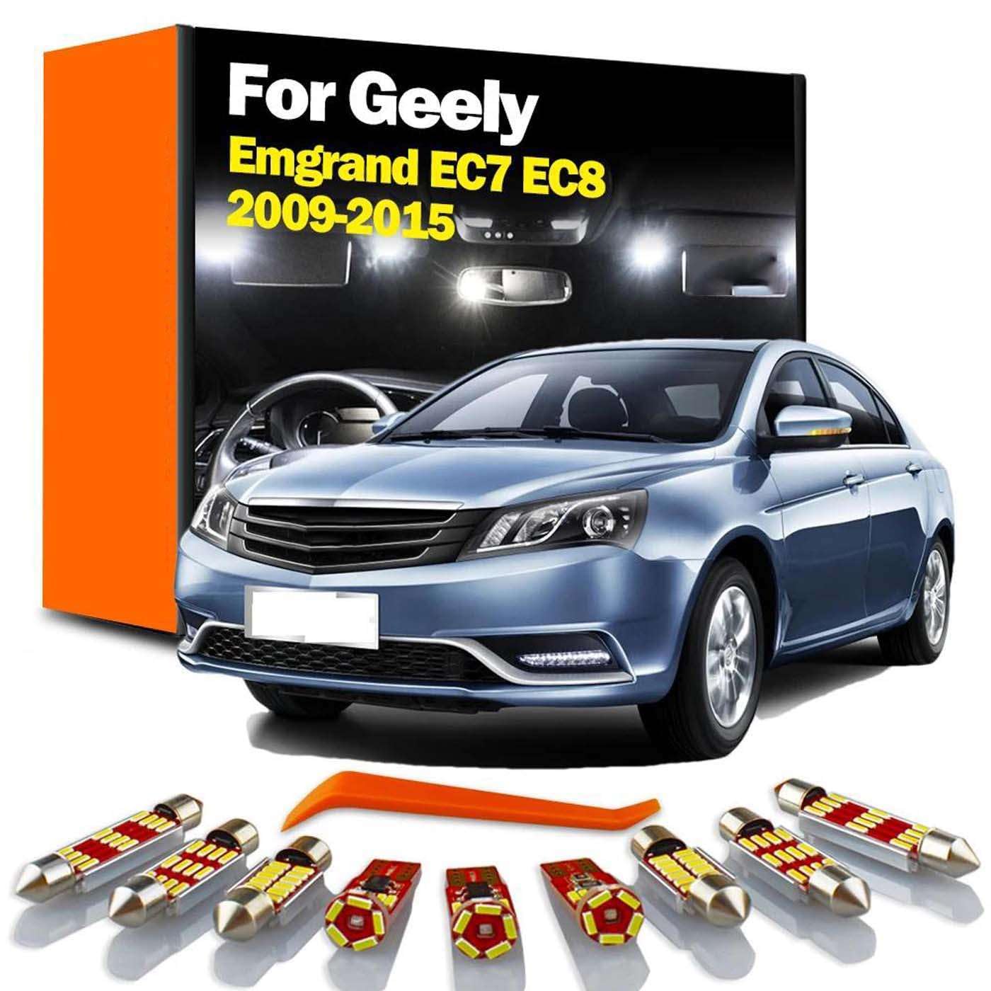 Kit de 7 Luces LED para Interior, Mapa y Maletero del Coche, para Geely Emgrand EC7 EC8 2009 2010 2011 2012 2013 2014 2015