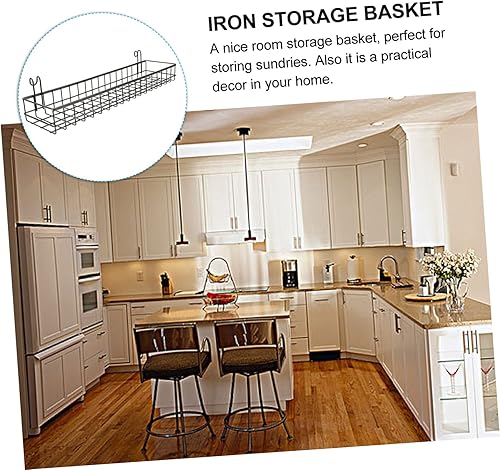 Miniatura 9 de UPKOCH Cestas de almacenamiento tejidas para despensa Cesta colgante de hierro de gran capacidad fácil de limpiar