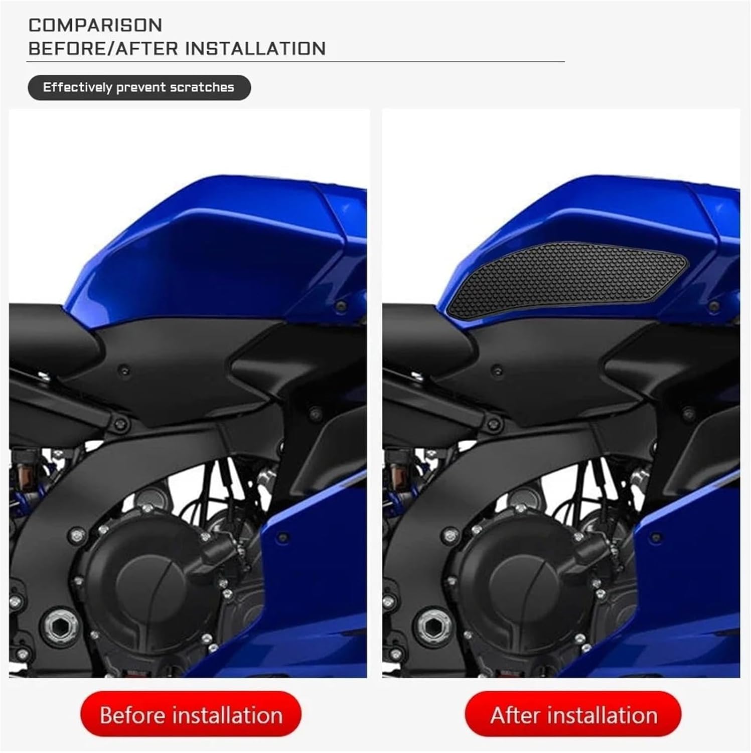 バイク ゴムタンクパッド YZF-R9 Yzf-r9 2025に適合 オートバイアクセサリー サイドステッカー 滑り止め燃料タンクパ