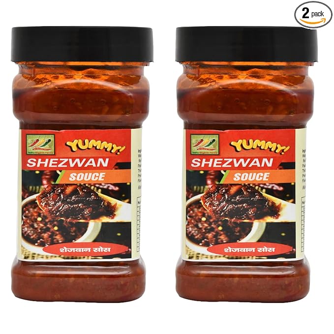 Tashu Organic Farms SOI Schezwan Sauce Combo of 2 (160gm) (Cook - Spread - Dip | Vegan | No added MSG | No Artificial Color | Cholesterol Free)