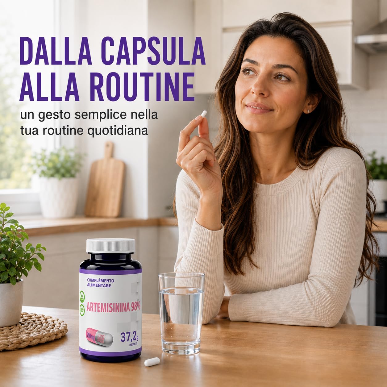 Hepatica Artemisinina | 250 mg | standardizzata al 98% | 120 capsule vegane | scorta per 4 mesi | GMP & Testato da Laboratorio Indipendente