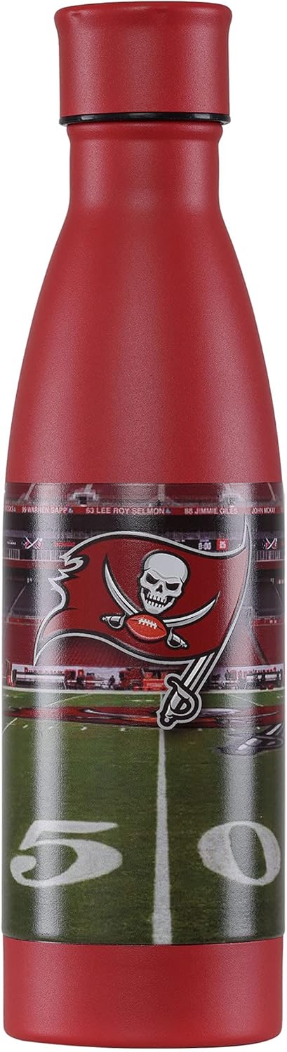 foco NFL unisex-adult NFL Team Logo Primetime 18oz Metal Stainless Steel Water Bottle
