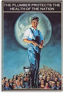 ESyem Posters Vintage Plumber Poster American Standard Plumbing Poster Canvas Painting Posters And Prints Wall Art Pictures for Living Room Bedroom Decor 12x18inch30x45cm Unframe-style