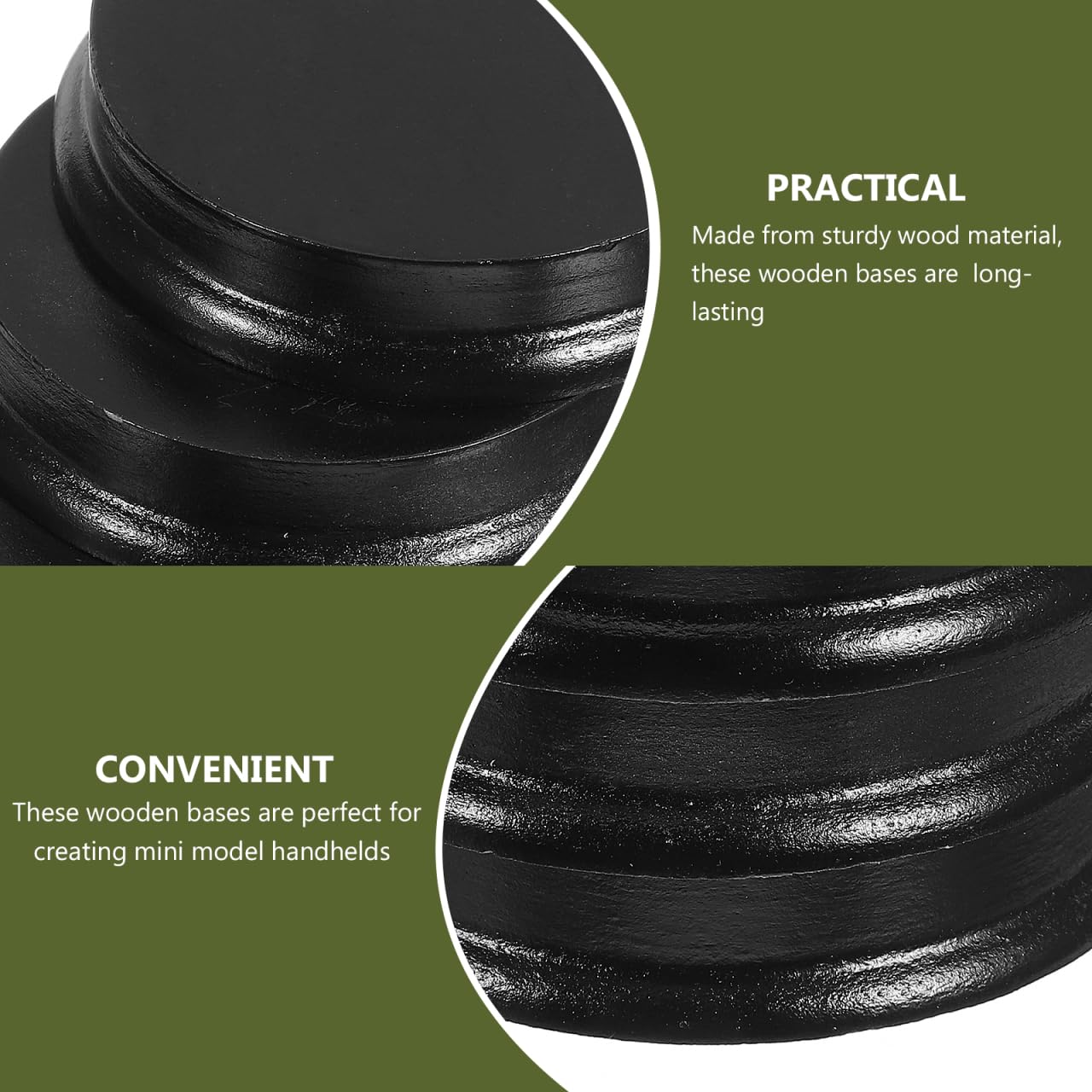 PRETYZOOM Wooden Miniature Base Ornament 4Pcs Round Doll Display Stands 4.33X3.94X0.43In Smooth Surface for Diy Crafts Collectors Artists - Image 4