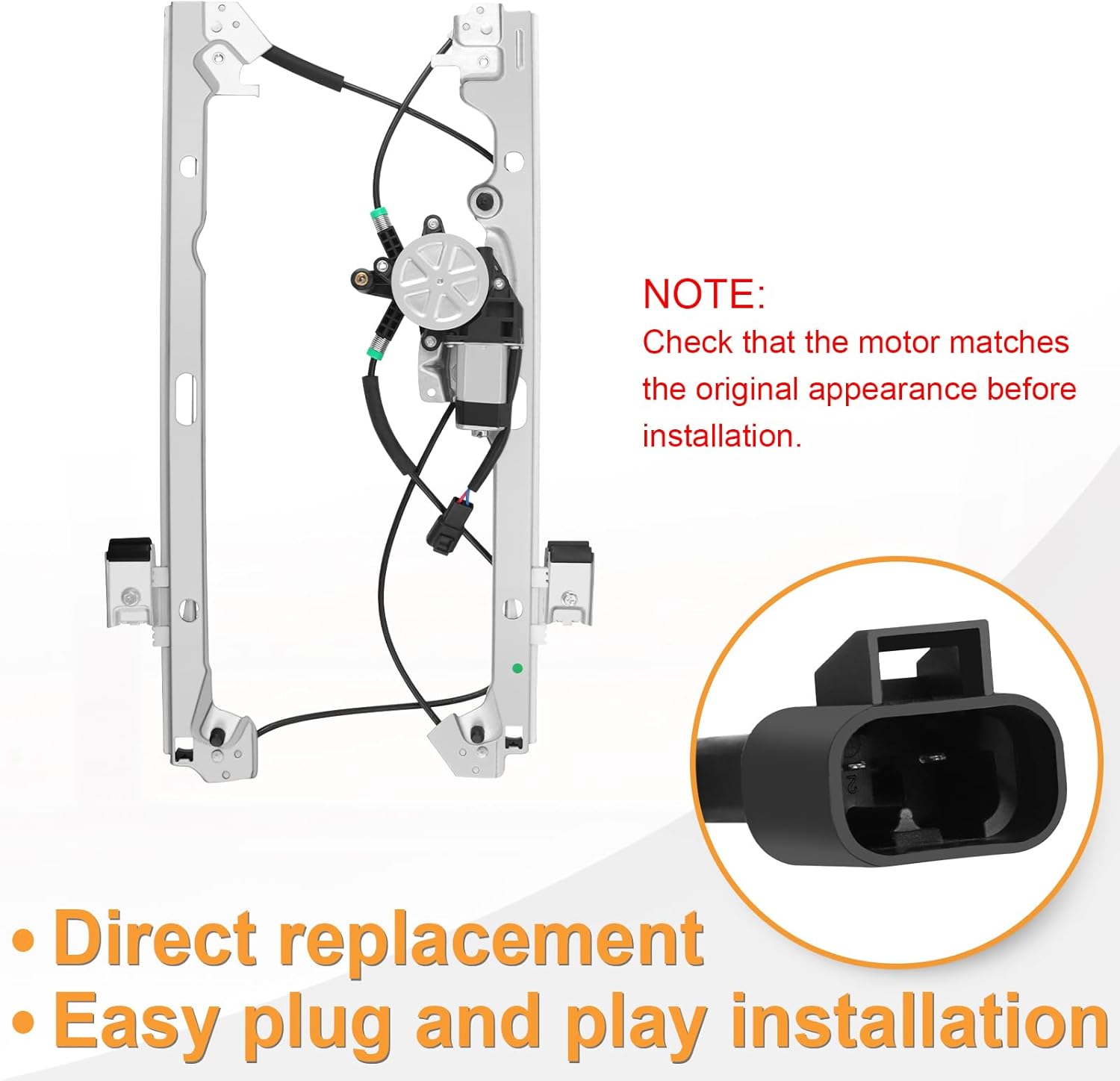 Front Driver Side Power Window Regulator with Motor fit for 2007 2008 2009 2010 2011 2012 2013 Chevy Silverado 1500 2500 3500 HD Avalanche Suburban Tahoe, GMC Sierra Yukon XL, Left, 741-442
