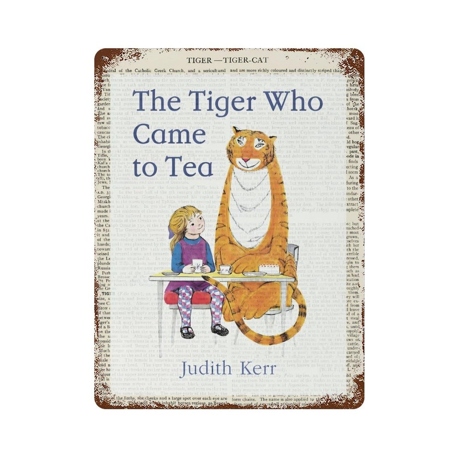 xiaoxiaoshen The Tiger Who Came To Tea Wall Decor Art Metal Tin Poster Modern Home Decor Art Home Bar Shop Decorations Vintage Sign 40x30cm
