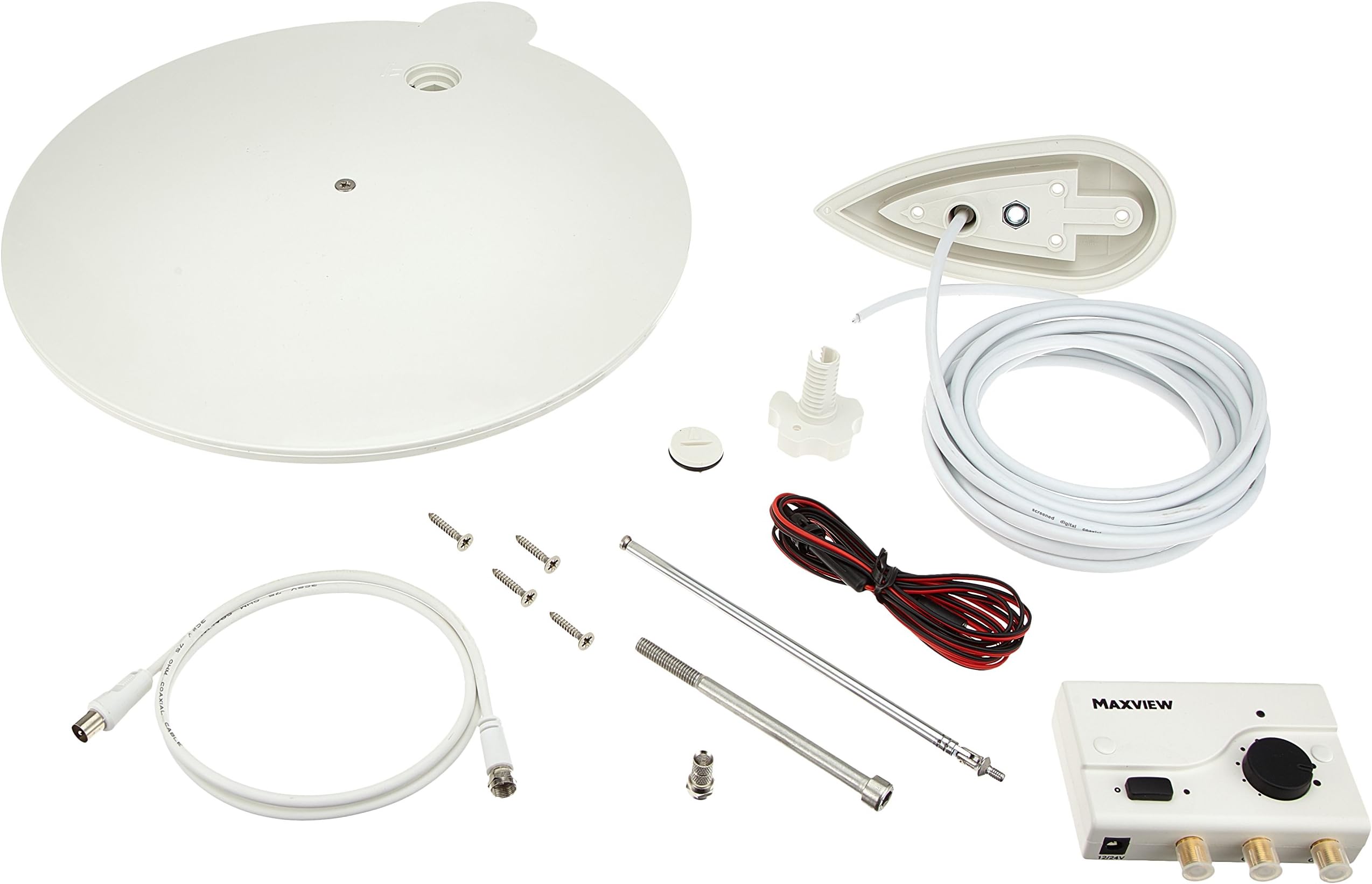 MaxviewB2414 12/24 V DC Gazelle Pro Omnidirectional UHF TV/FM Caravan Touring Aerial - White