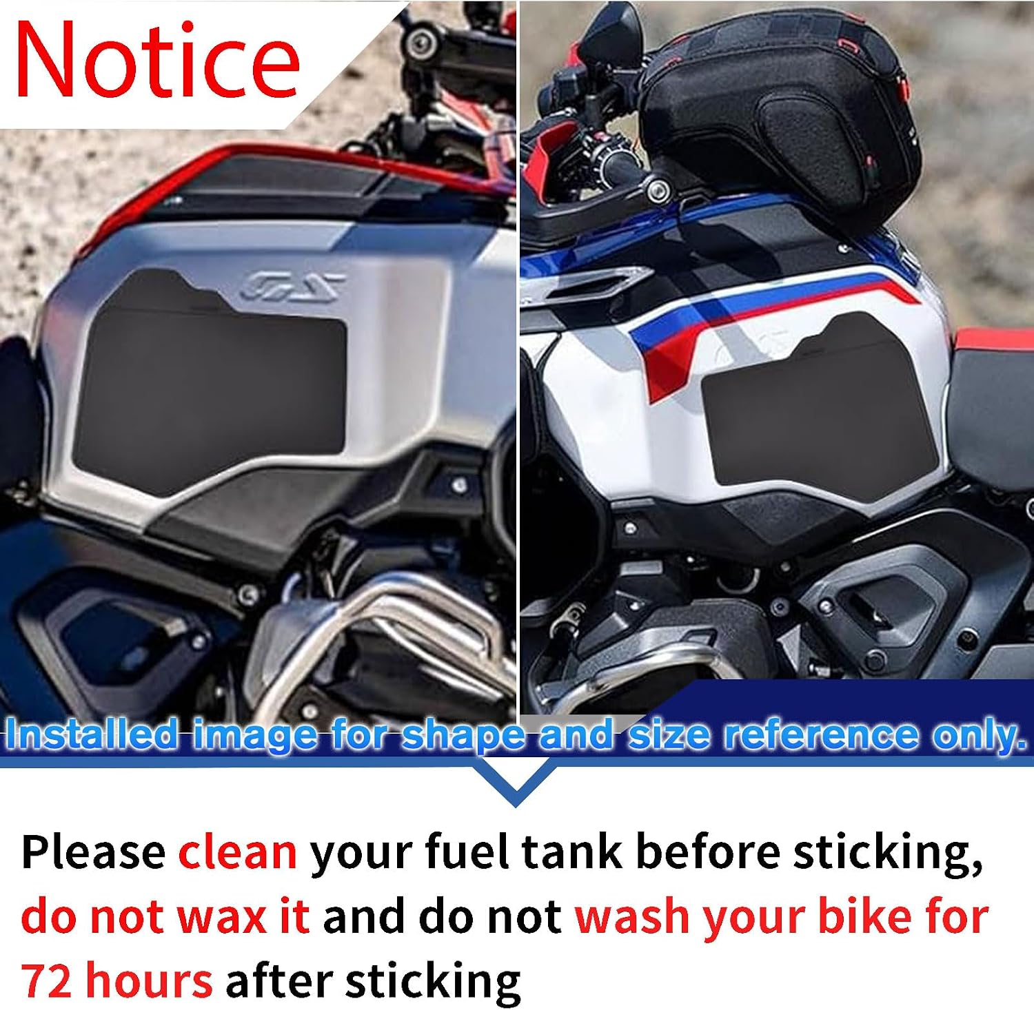 Motorcycle Fuel Tank Traction Pad r1300gs Rubber Protective Pads Anti-Slip Tank Protection Stickers Compatible with B&M&W R1300GS R1300 GS R-1300-GS 2025