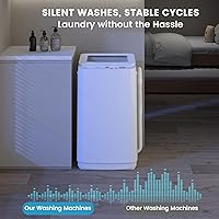 Vista 5 de Zynkez Lavadora portátil de 14 libras, lavadora portátil totalmente automática con 10 programas, 3 niveles de agua, bomba de drenaje, lavadora Samll