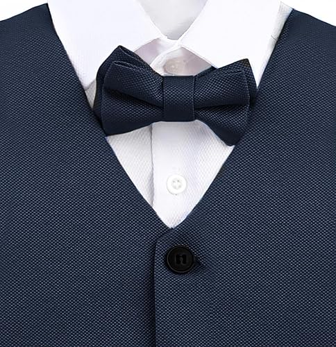 Miniatura 2 de Lilax Traje formal para niños de 4 piezas, chaleco, pantalones y corbata