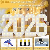 Vista 3 de Pooqla Números iluminados de 2.4 pies, números de marquesina de 2.4 pies de alto, decoración de fiesta para ella y él, cartel grande de mosaico