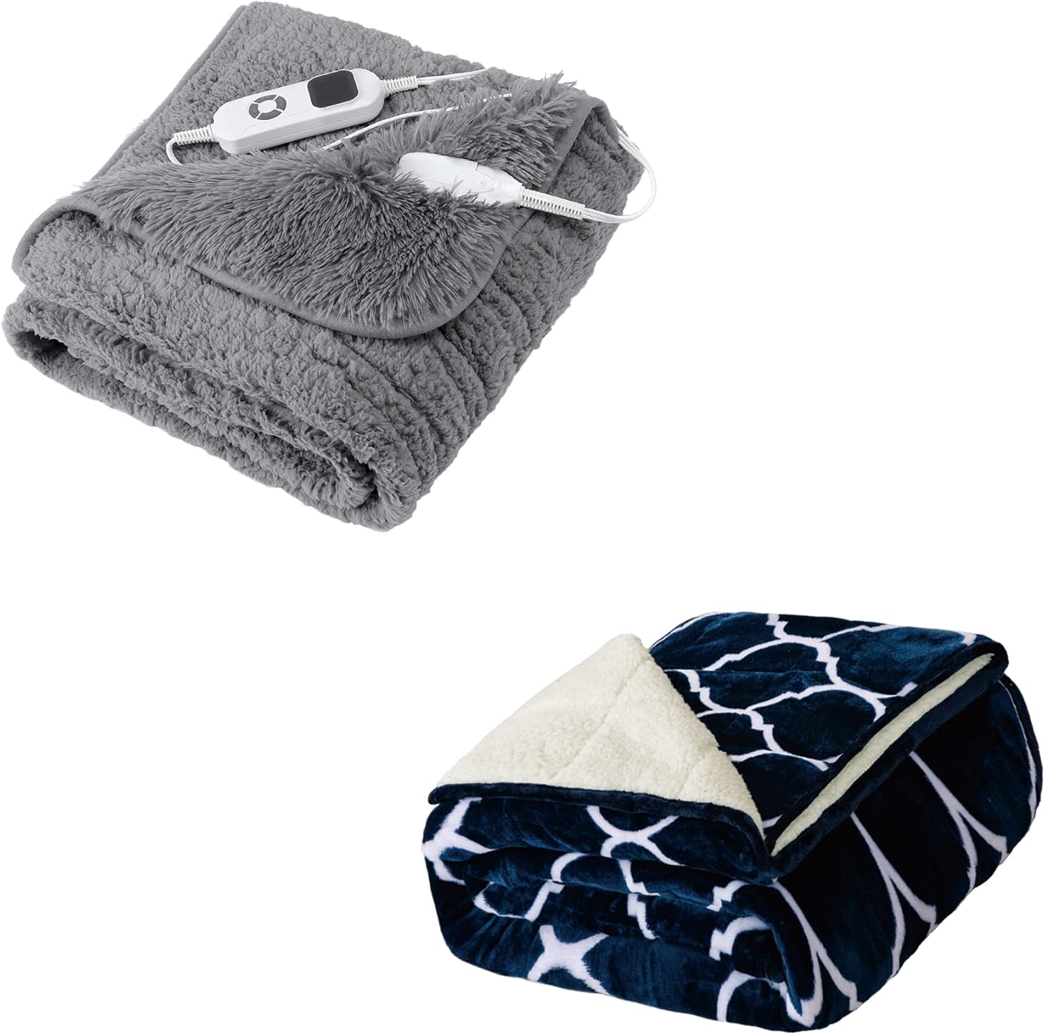 Heated Blanket 50"x60" & Weighted Blanket 20 lbs, Pack of 2