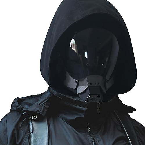 Guayma  Máscara táctica de cara completa para airsoft, paintball, tipo balaclava cyberpunk, para Halloween, disfraces, accesorios de películas