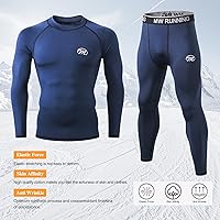 Vista 2 de mens Compression Base Layers Long Johns Winter Gear With Fleece Lined for Skiing