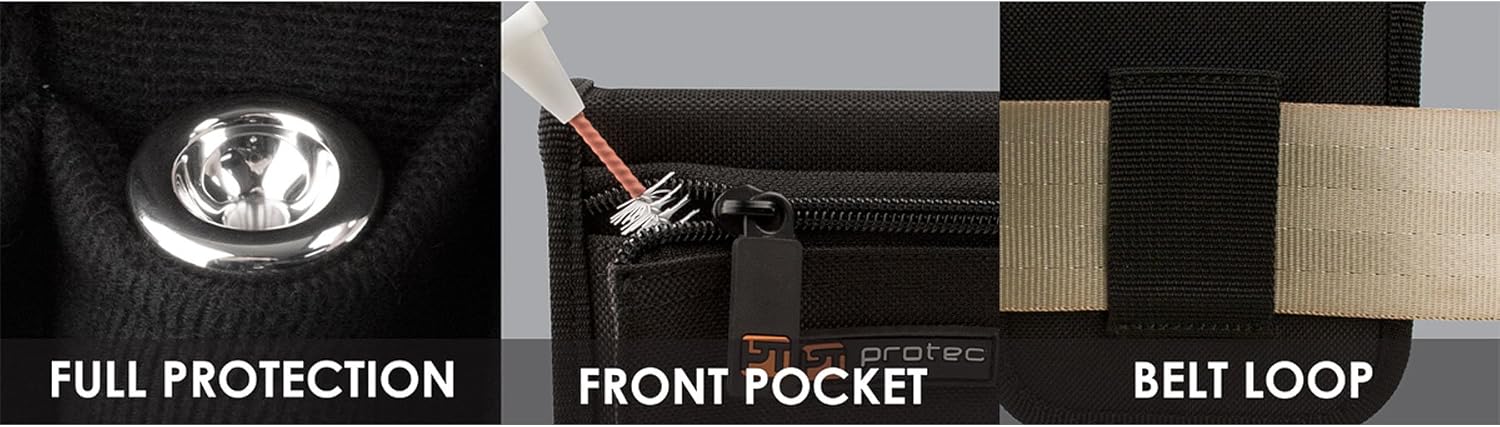 Protec Trumpet/Small Brass Multiple (4-Piece) Nylon Mouthpiece Pouch with Zipper Closure, Model A221ZIP : Musical Instruments
