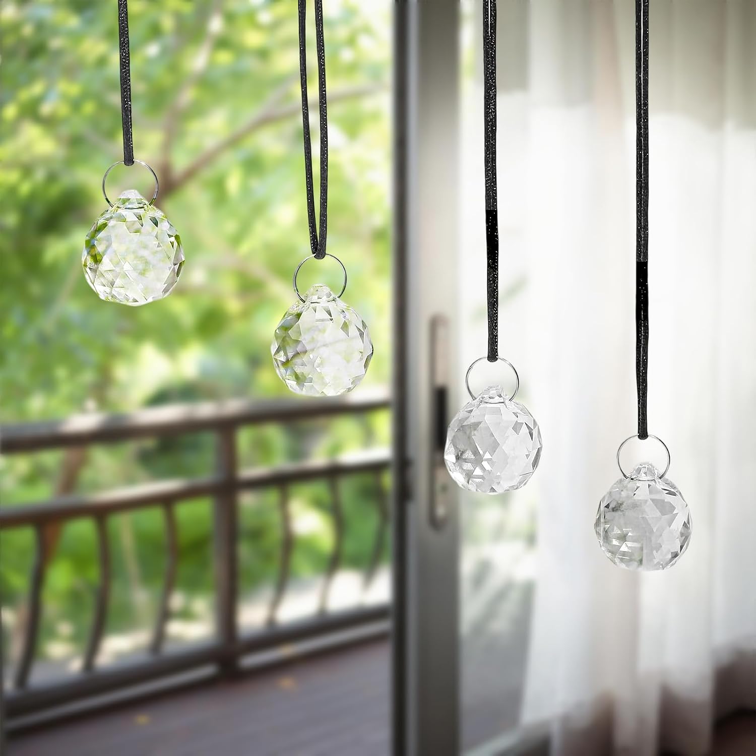 48 Pcs Clear Crystal Ball Prism 20mm Chandeliers Prism Sun Shine Catcher Christmas Crystal Ornaments Rainbow Pendants Maker, Crystals Ball for Window Hanging, Garden Decor, and Gift Making