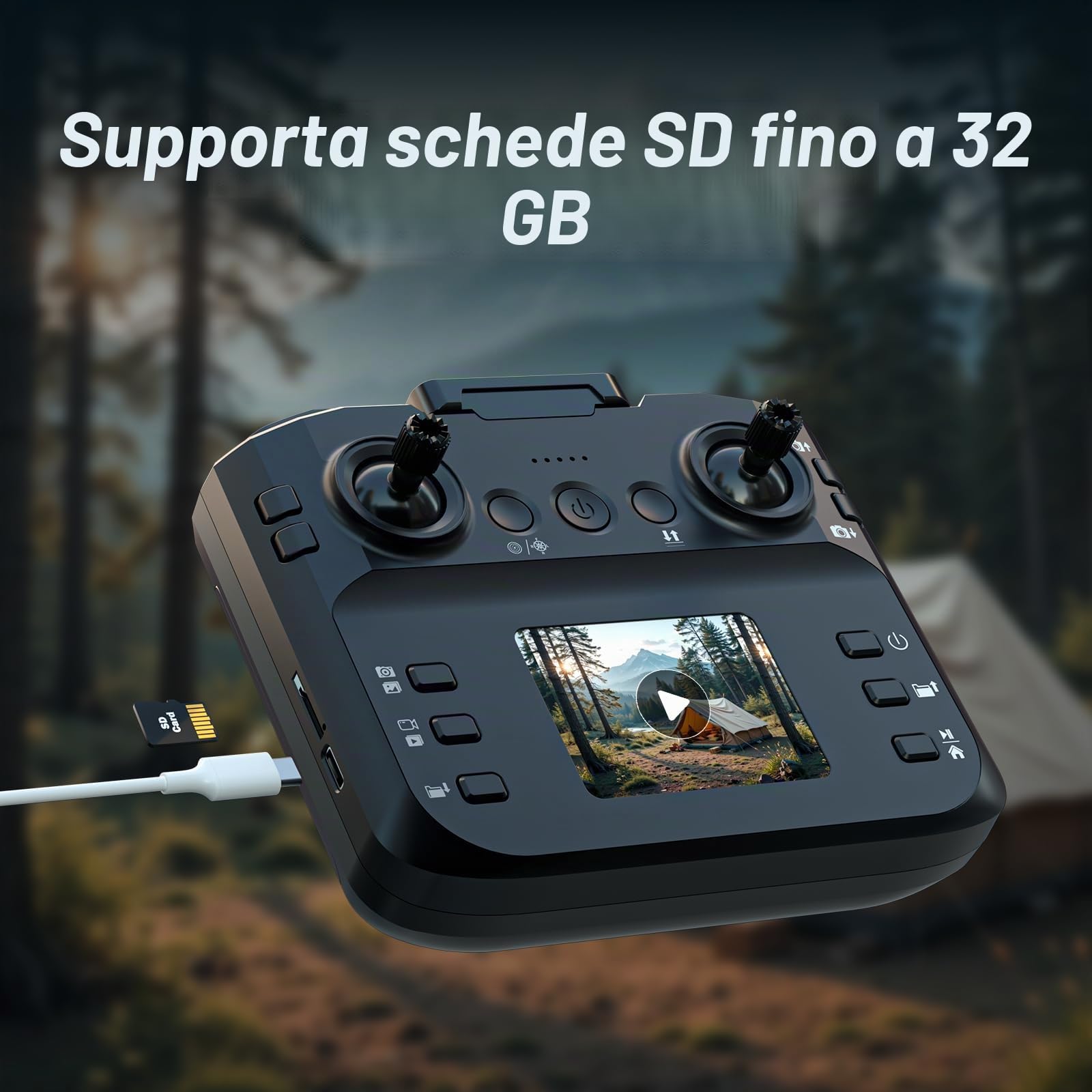 F417PRO Drone con Telecamera 1080P per Adulti Bambini, Mini Drone con Schermo, Doppia Lente 90°, LED, Flusso Ottico, Batteria Modulare, Principianti, Decollo 1 Tasto, Senza Testa, Flip 3D, Borsa