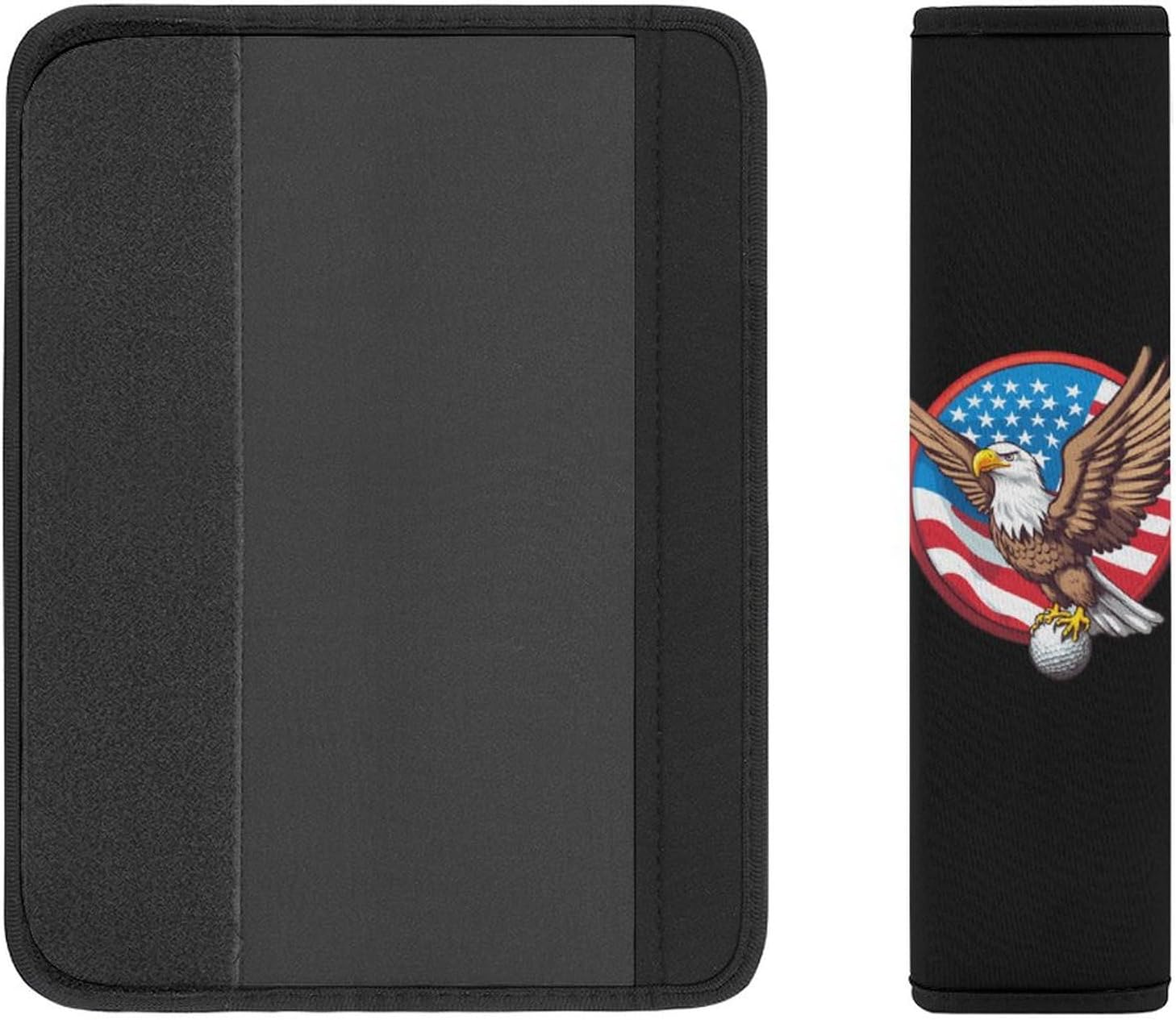 Usa Flag Ea-gle Golf Car Seat Strap Covers Soft Seat Strap Shoulder Pads Seatbelt Covers for All Car Seats 2PCS