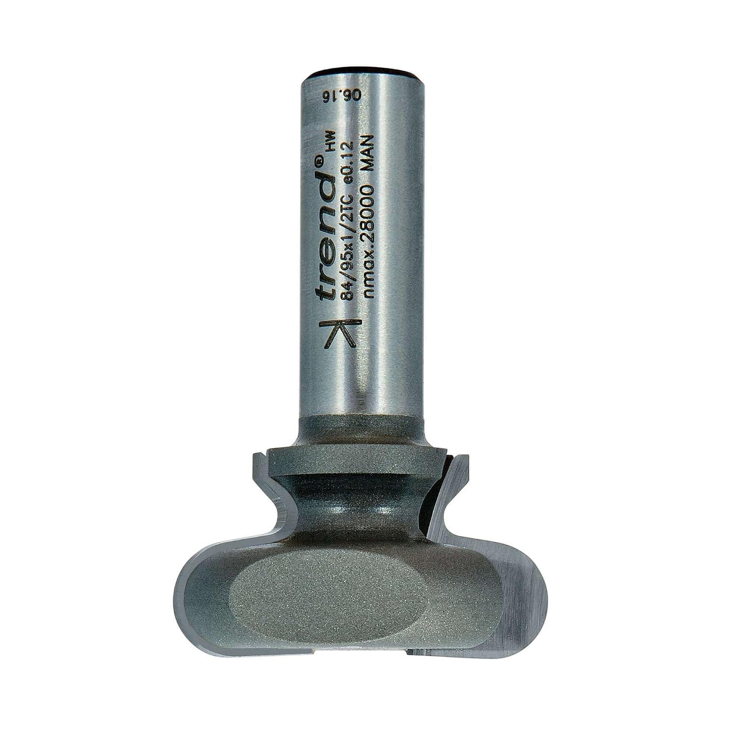 Trend Professional Drawer Pull Router Cutter Bit, 1/2 Inch Shank, 38mm Cut Diameter & 17mm Cut Length, Tungsten Carbide Tipped, 84/95X1/2TC