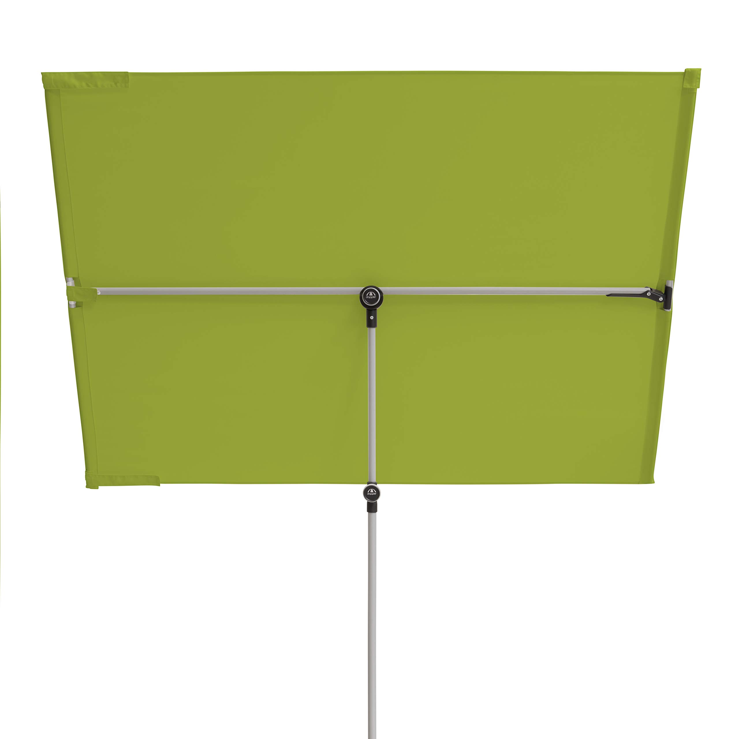 Doppler Parasol rectangular para balcón activo, ideal para el balcón, 180 x 130 cm, verde, 180x130