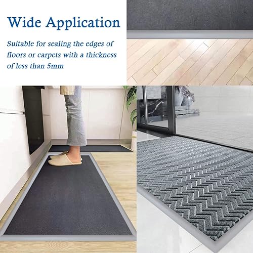 Miniatura 7 de Tira de transición de suelo autoadhesiva para alfombras y pisos, tira de borde de PVC para transición de umbral adecuada para altura de umbral de