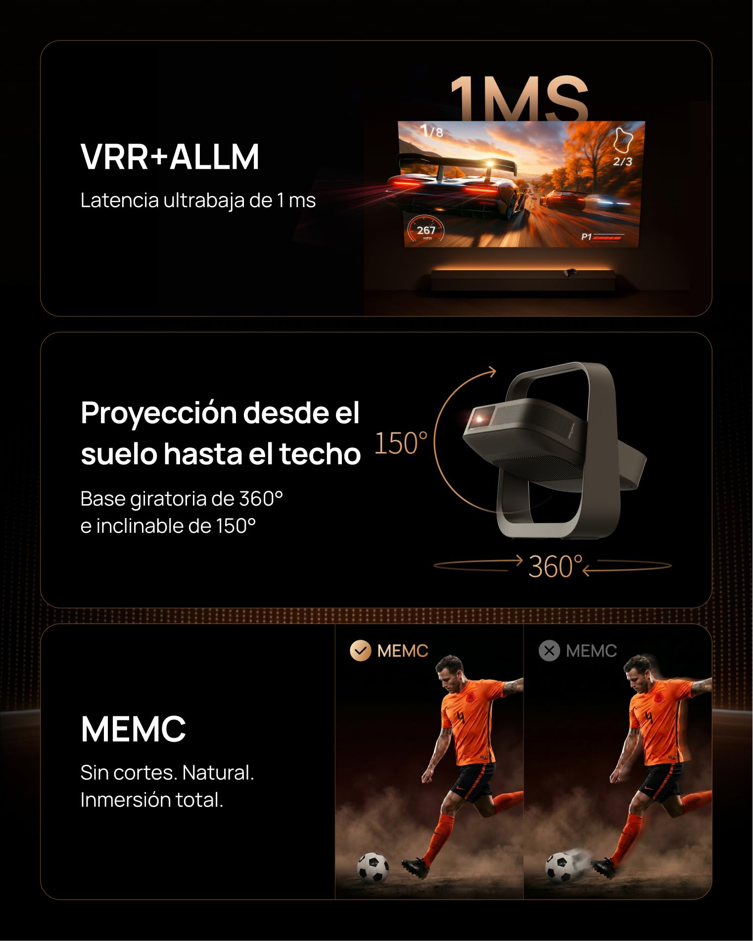 XGIMI Elfin Flip 4K Proyector Portátil, RGB Láser Triple, Exterior y Jardín | 1600 Lúmenes ISO, Google TV y Netflix, Zoom Óptico 0.98-1.3:1, Protección Ocular, Harman Kardon, Enfoque, Mini, Cine en Casa