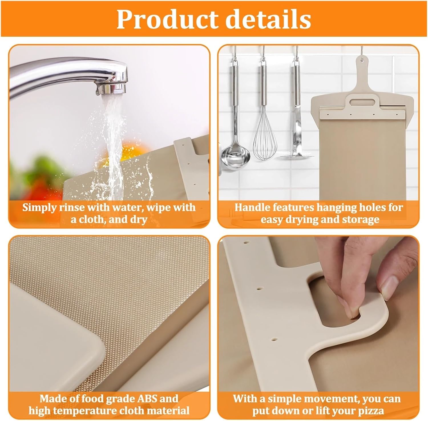 Sliding Pizza Shovel Dough Tray Board For Home Kitchen Oven Baking Non-Stick Spatula Cake Dessert Glide Plate(2pcs 01 58x30cm)