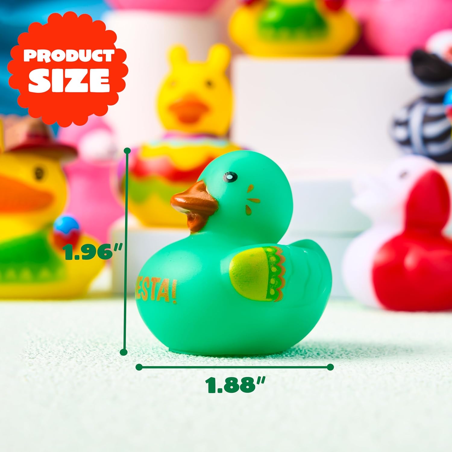 JOYIN 24 Pcs Mexican Fiesta Rubber Ducks for Party Favors Decoration, Cinco De Mayo Colorful Rubber Duck for Baby Shower, Bath Time and Dress-Up Play Duck Toys for Gifts