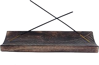 Kaizen Casa Incense Burner Plate Wooden Incense Sticks Stand Ash Catcher Candle Holder Home Decor Accessory and Housewarmi...