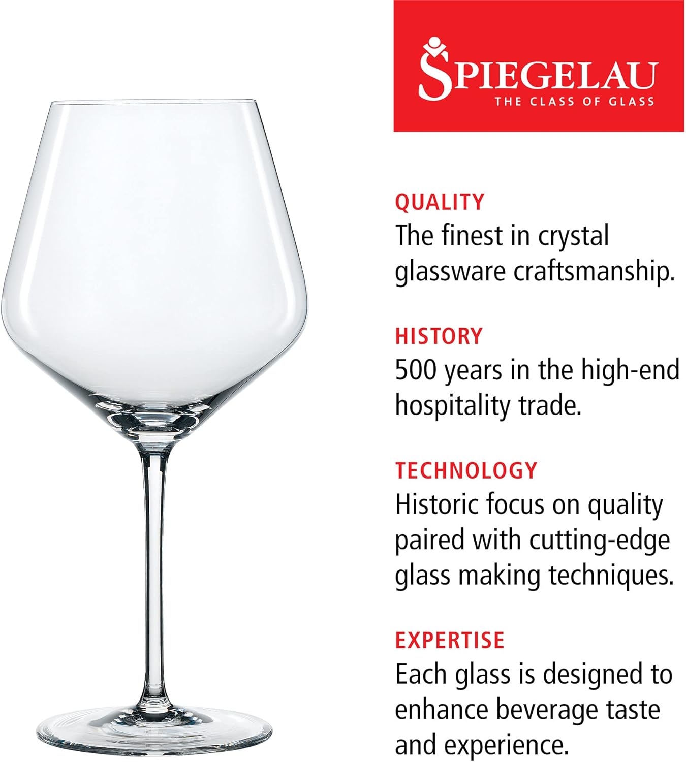 Spiegelau Style Burgundy Wine Glasses, Crystal Clear Red Wine Glasses for Pinot Noir, Elegant Glassware, Wedding Gifts, Birthday Gifts for Women and Men, Home Bar Accessories, 22.6 oz, Set of 4