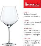 Spiegelau Verres à vin bourguignons de style, cristal de fabrication européenne, ciselé classique, lave-vaisselle, coffret cadeau en verre rouge de qualité professionnelle, 22.6 oz, Ensemble de 4